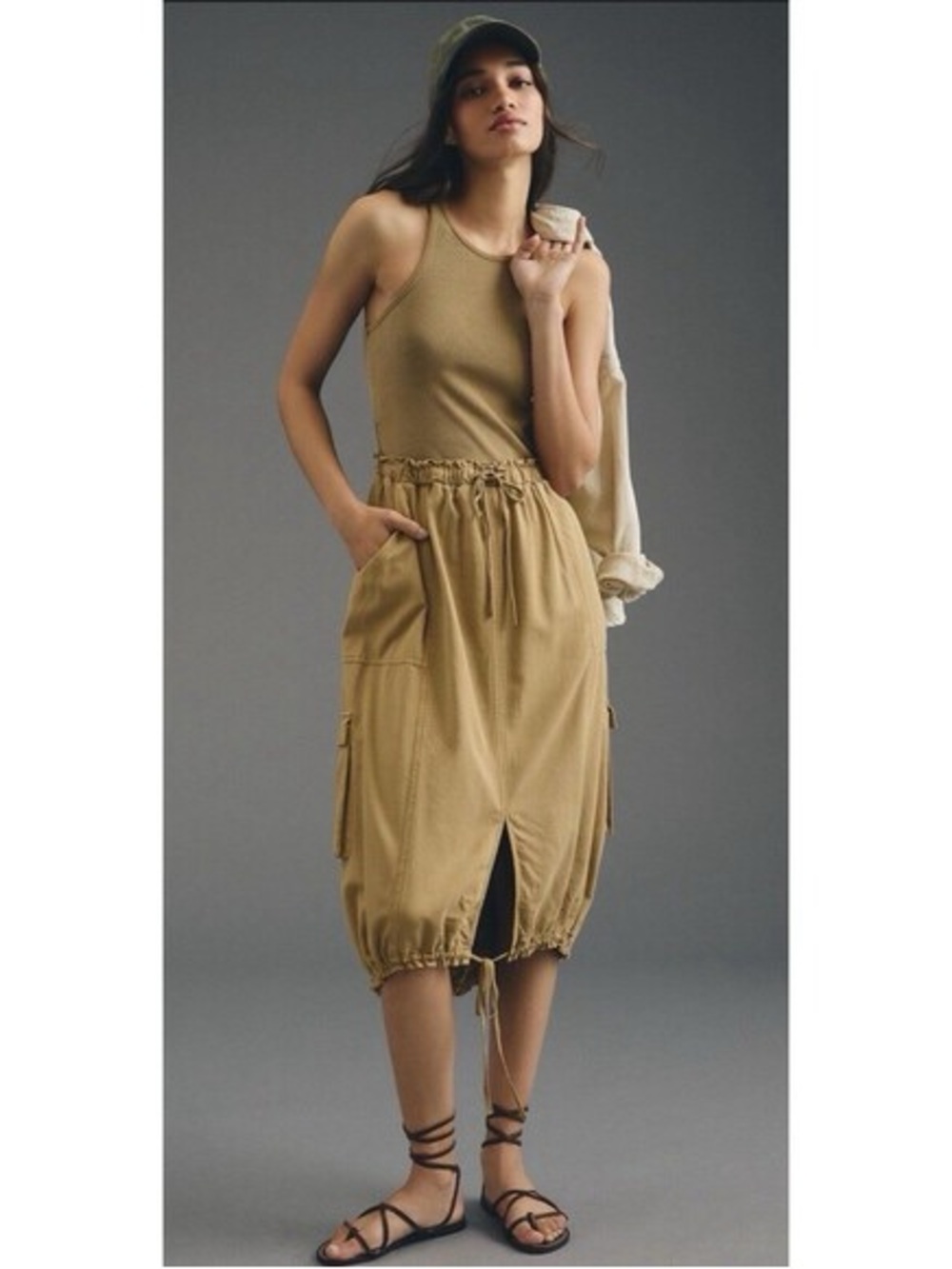 Daily Practice Anthropologie Be Bold Racerback Twofer Dress Honey Size L